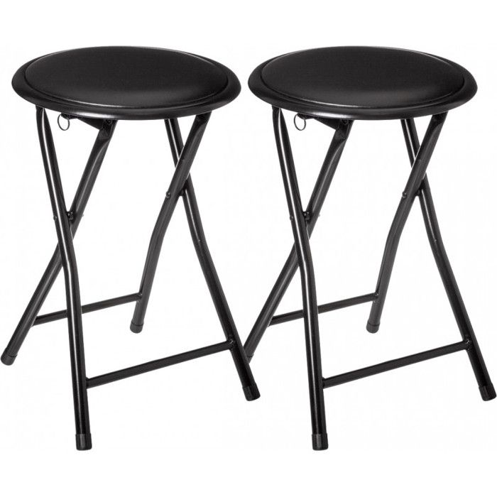 Tabouret pliant en PVC "Elisa" Atmosphera - Noir - Par 2