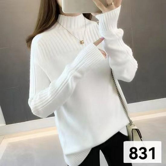 Premium 10-Color Women's Half-High Neck Korean Style Loose Sweater for 2025 Autumn/Winter