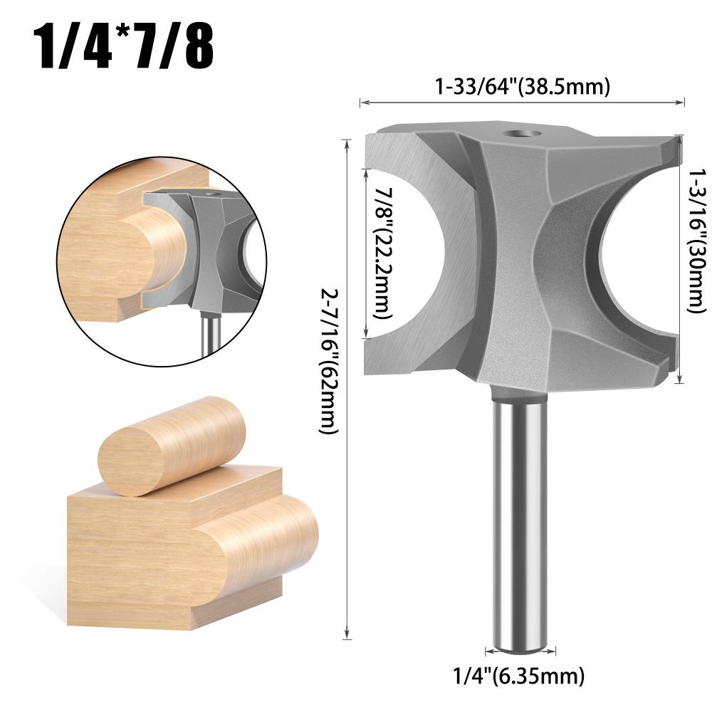 Semicircular Knife, Woodworking Positive Semicircular Knife, Arc Cutter Engraving Milling Cutter, Trimming Knife Fancy Knife 1/2 Handle 1/4 Handle
