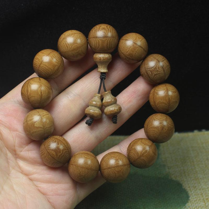 20mm Premium Old Material Liu Dao Mu Bracelet Straight Grain Wooden Buddhist Prayer Beads Wholesale