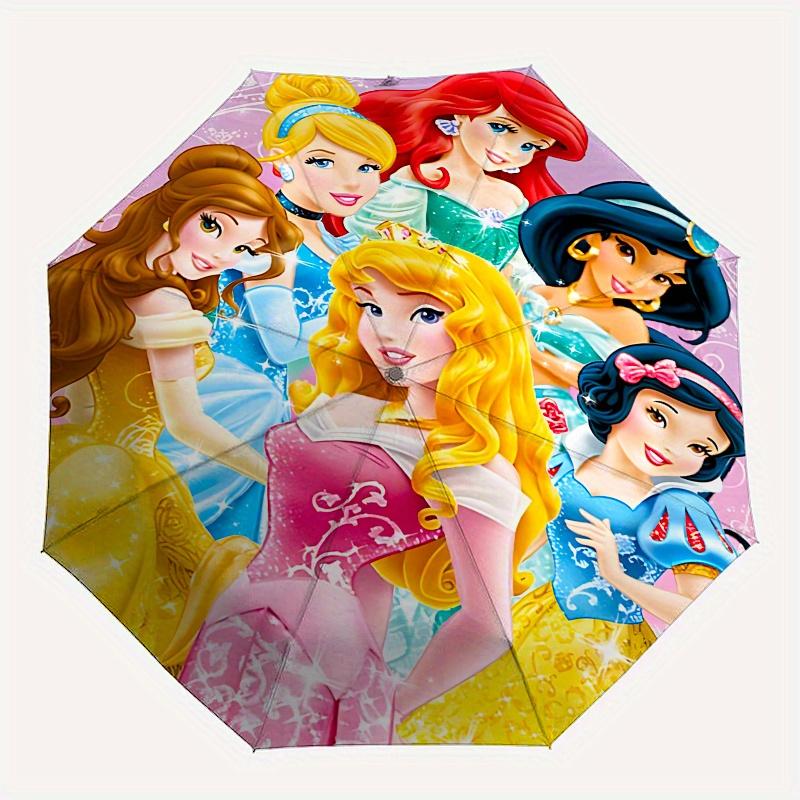 Princesses, Disney Automatic Opening and Closing Umbrella, Compact Travel Umbrella, Lightweight and Portable, Suitable for Beach Commuting B