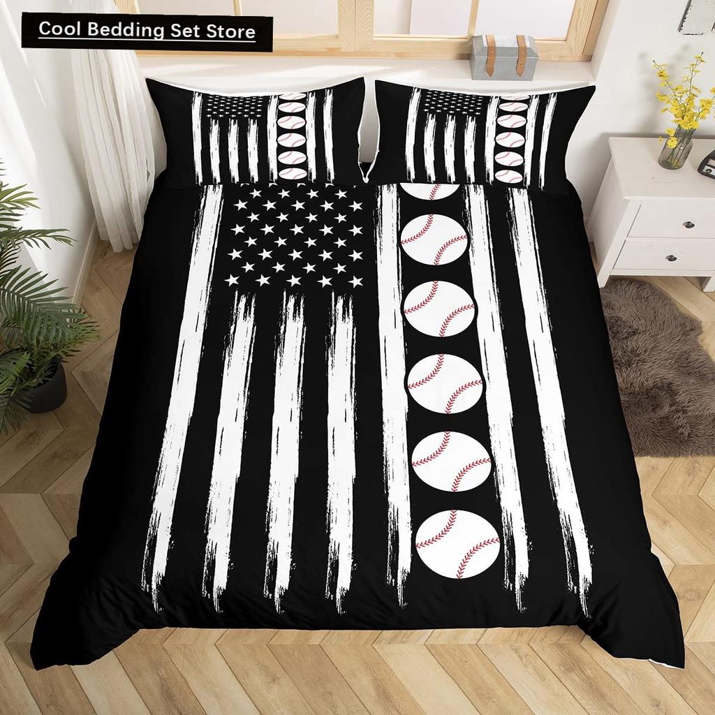Comforter Baseball Game King Queen Ball Sports Theme Bedding Set Athlete Competitive Polyester Comforter