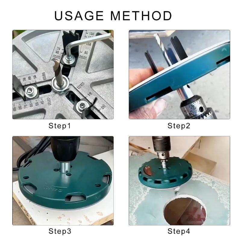 Precision Drill Guide Jig With Measuring Scale Hole Saw Tool Metal Punching Saw for Woodworking, Drilling Cutter