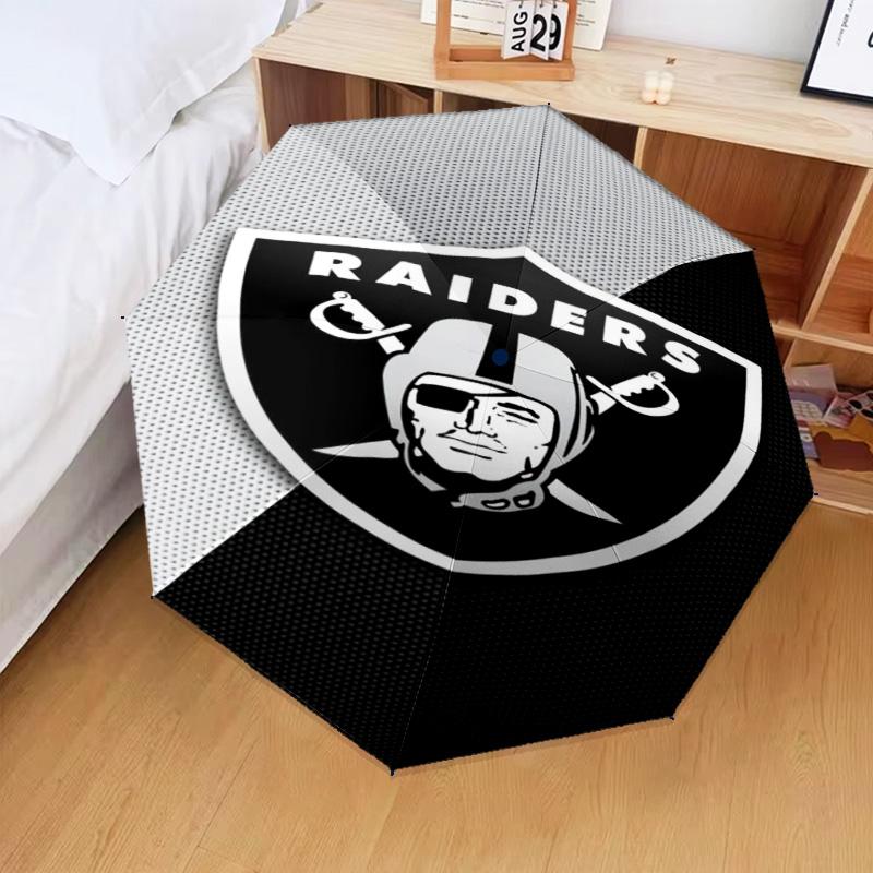 1PC Raiders Football Legacy Printed Umbrella Folding umbrella, automatic umbrella 8-Frame for Travel, camping Fan gifts Christmas Gifts