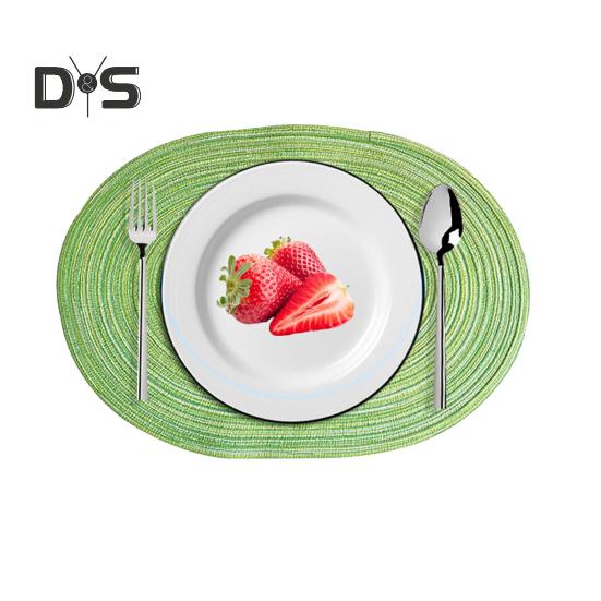 

Тканые салфетки из хлопчатобумажной пряжи Эллиптический дизайн Минималистичный термостойкий износостойкий защитный чехол для стола Коврики для столовой для домашней кухни зелёный