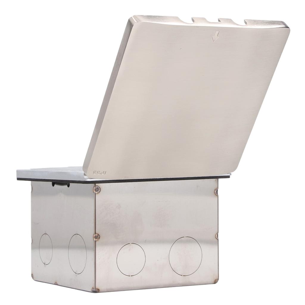 Floor Power Socket Zinc Alloy PC Open Type Waterproof Concealed Power Socket Silver AC250V