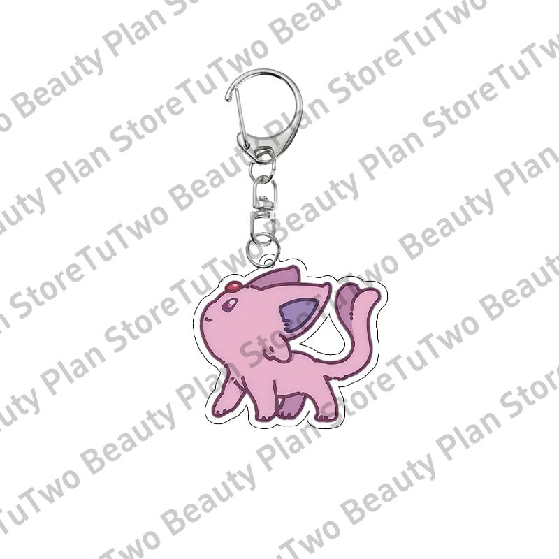 Kawaii Cartoon Anime Eevee Sylveen Glaceon Flareon Jolteon 5cm Acrylic Keychain Accessories Cute Bag Pendant Gifts for Friends