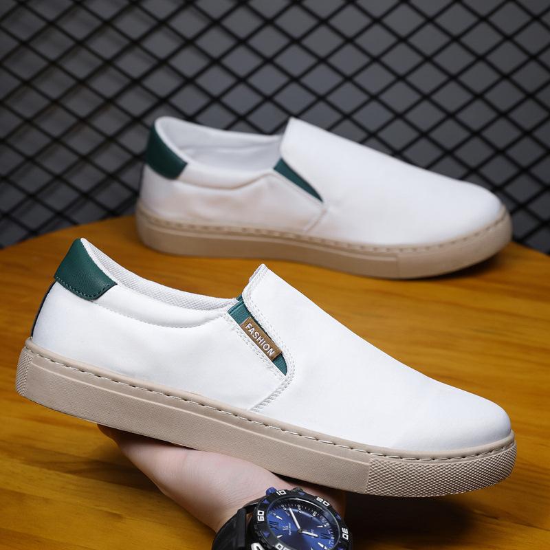 Fashion New White Slip On Canvas Shoes for Men Vulcanize Sneakers Student Boys Loafers Espadrilles Casual Man Driving Golf Shoes 47 48