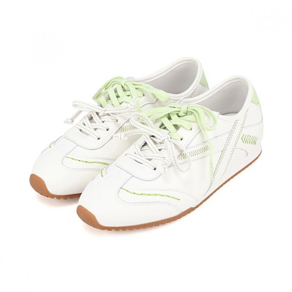 Barbara Women S Cow Leather Lace Retro SneakerS 1.5cm Bbj158 225/01.green