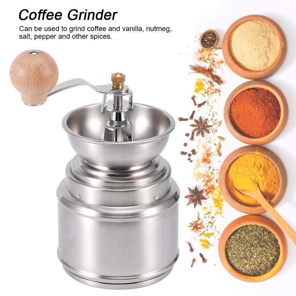 ZK20 Portable Stainless Steel Manual Coffee Grinder Adjustable Coffe Bean Pepper Mill Household Kitchen Tool