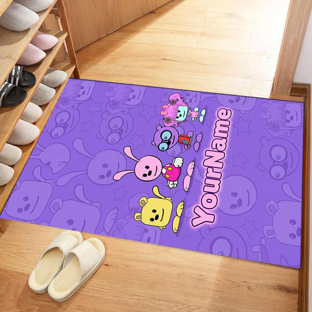 Wow! Wow! Wubbzy Personalized Name Floor Mat Design for Foyer Living Rooms Bedrooms Balcony Anti-slip Rug Decorate Offices