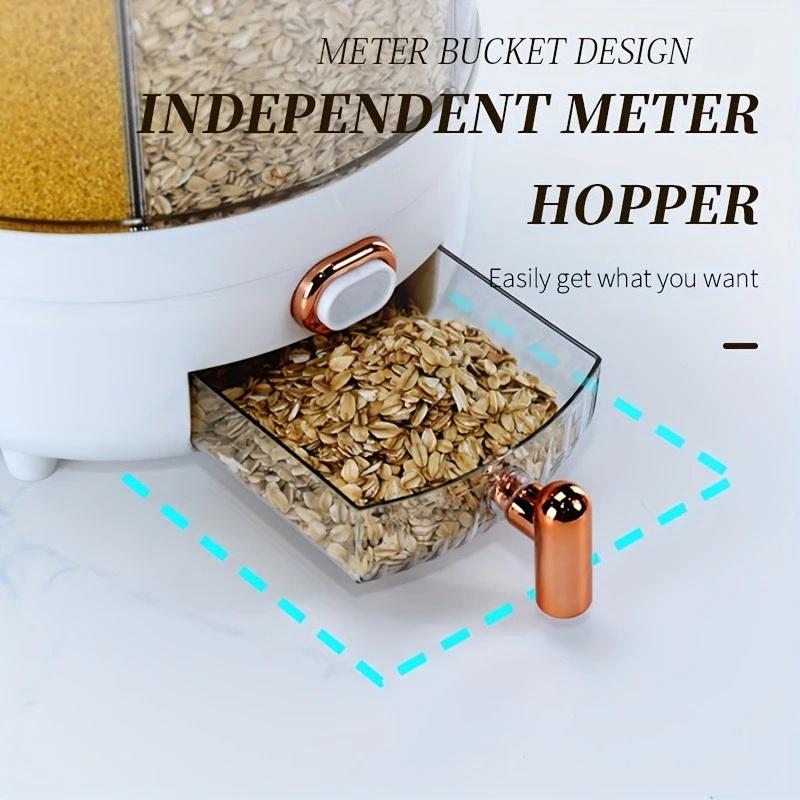 Household Grains Storage Rotary Rice Bucket Insect-proof and Moisture-proof Rice Storage Tank Household Sealed Rice Storage Box