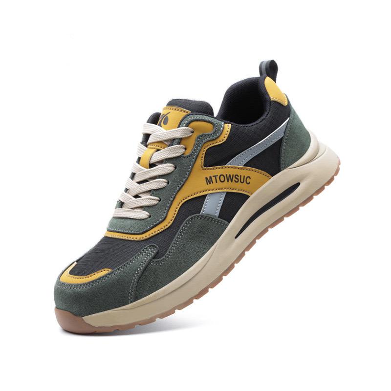Mens Steel Toe Anti-Puncture Breathable Safety Shoes Mens Anti-smash Anti-slip Protective Factory Site Safety Work Shoes