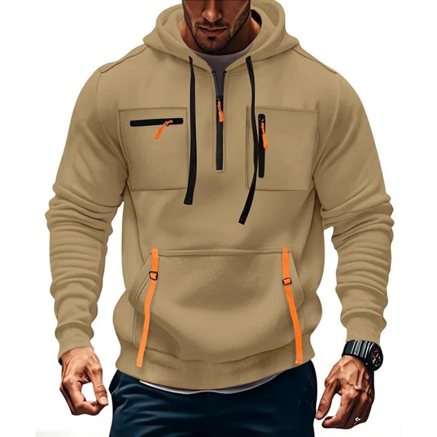 Neuer Reißverschluss Herbst Winter Herren Mode Hoodie Warme Fleece Sweatshirts Mehrere Taschen Farben Quastendesign Freizeitkleidung