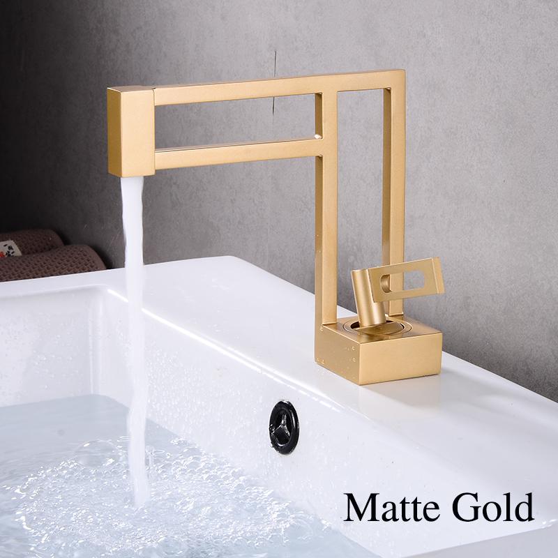 BAKALA Modern Basin Faucets Black Sink Mixer Taps Brass Bathroom Taps Square Vessel Sink Faucet Black Basin Mixer Cold Hot Water