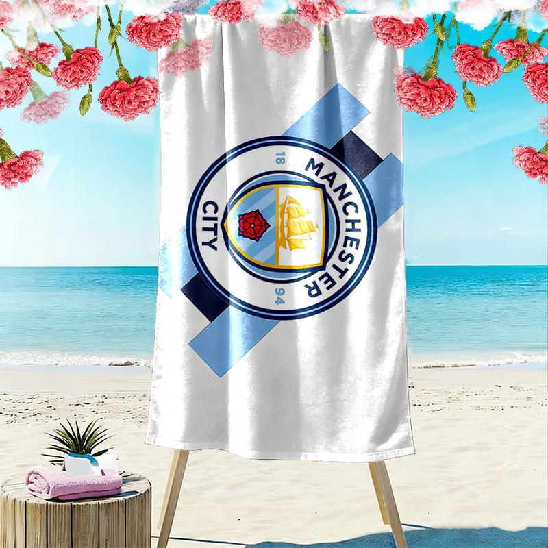 Manchester City Football Club Print Beach Towel, Large Soft Quick Dry Towel for Beach Camping Swimming