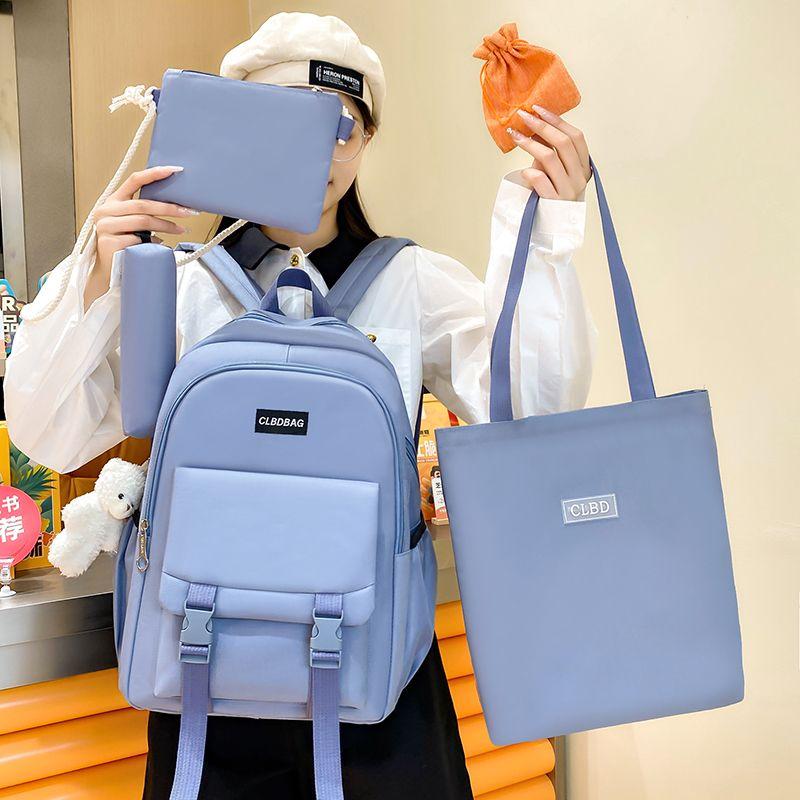 Set de 5 piezas Mochila Escolar Primer Semestre Estudiantes de Secundaria y Primaria Mochilas de Gran Capacidad Mochila Universitaria Minimalista Ligera