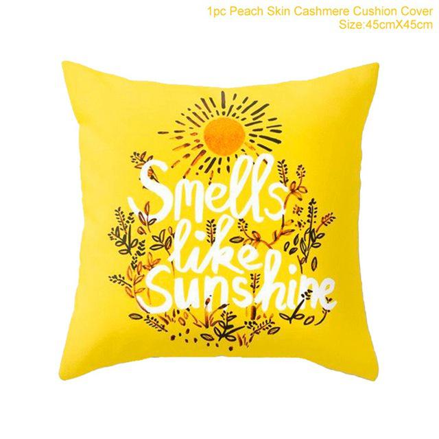Sandstone Simple Yellow Pillow Geometric Pillow Case Plush Car Living Room Sofa Pillow Nordic