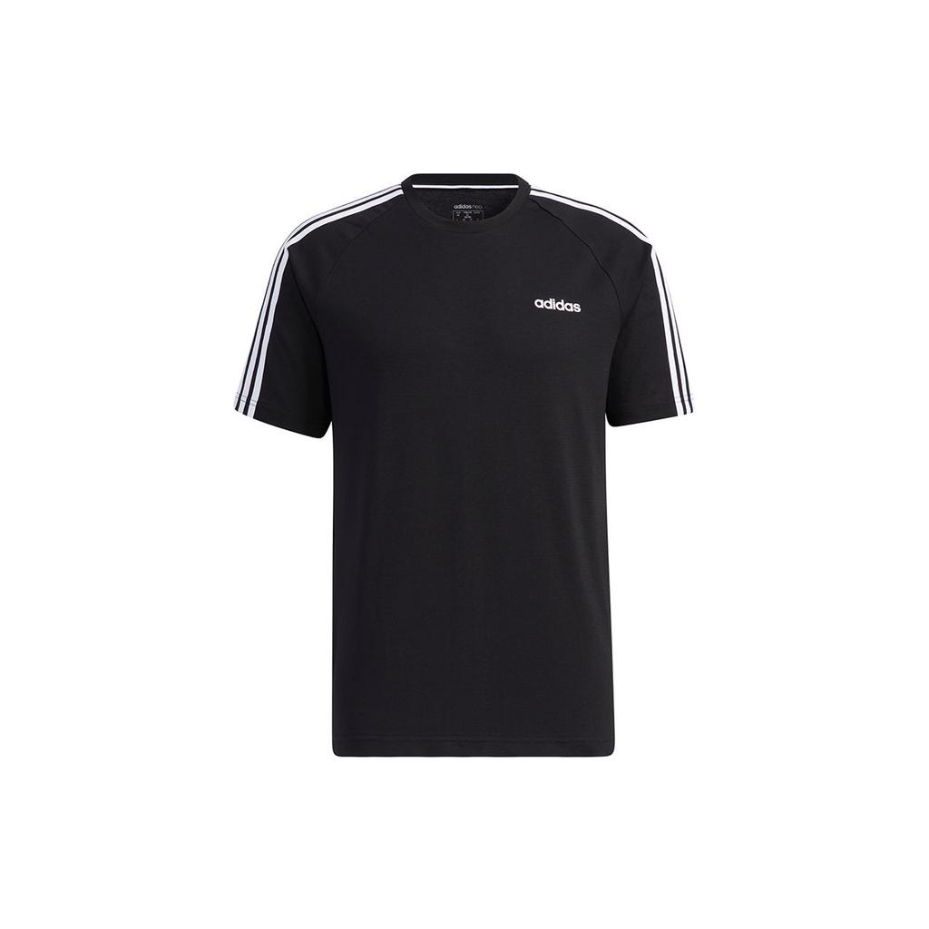 Adidas Neo Contrast Three Stripes Sport Round Neck T-Shirt Men Tops Black GP4919