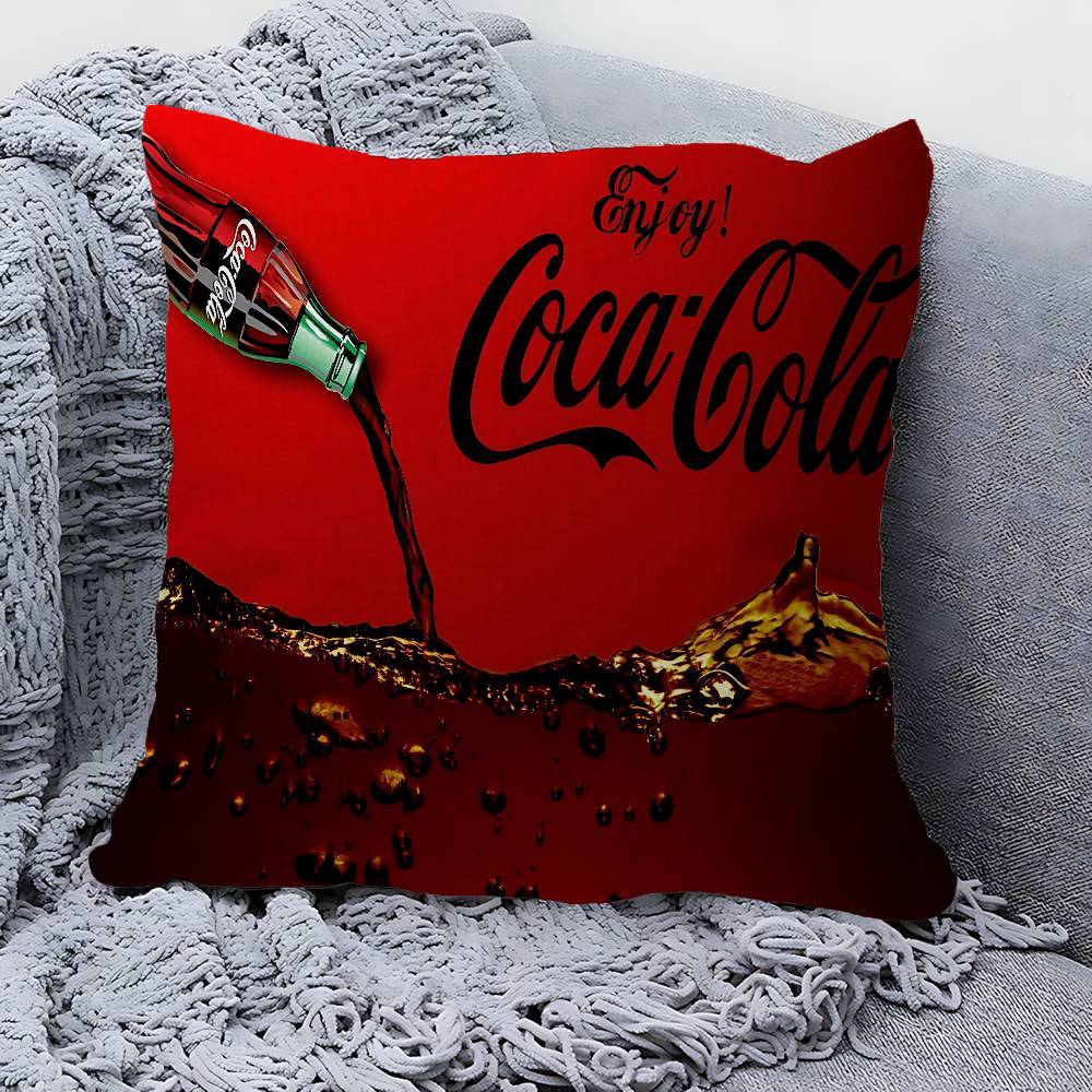 C-Cocas C-cola Vintage Logo Cushion Cover Polyester Sofa Cushions Decorative Throw Pillows Home Decoration Pillowcover