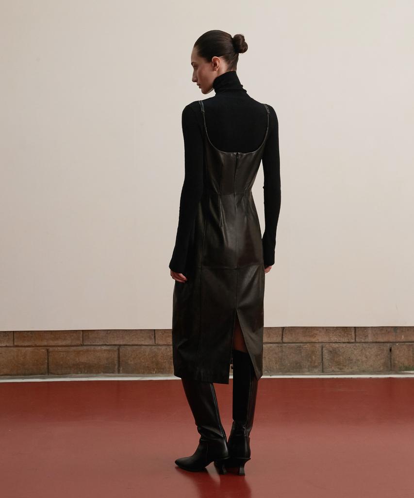 Beleudemaleu Lambskin Bustier Midi Dress