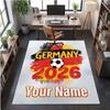 Crystal Velvet Rug Germany National Football Team Print Custom Name Text Floor Mat Home Decor