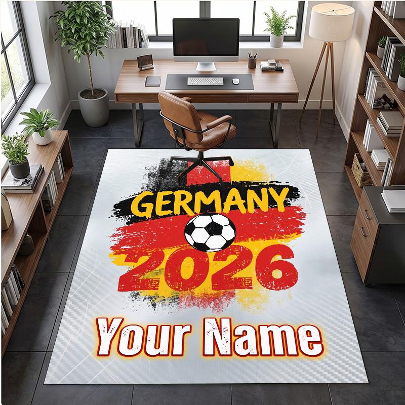 Crystal Velvet Rug Germany National Football Team Print Custom Name Text Floor Mat Home Decor
