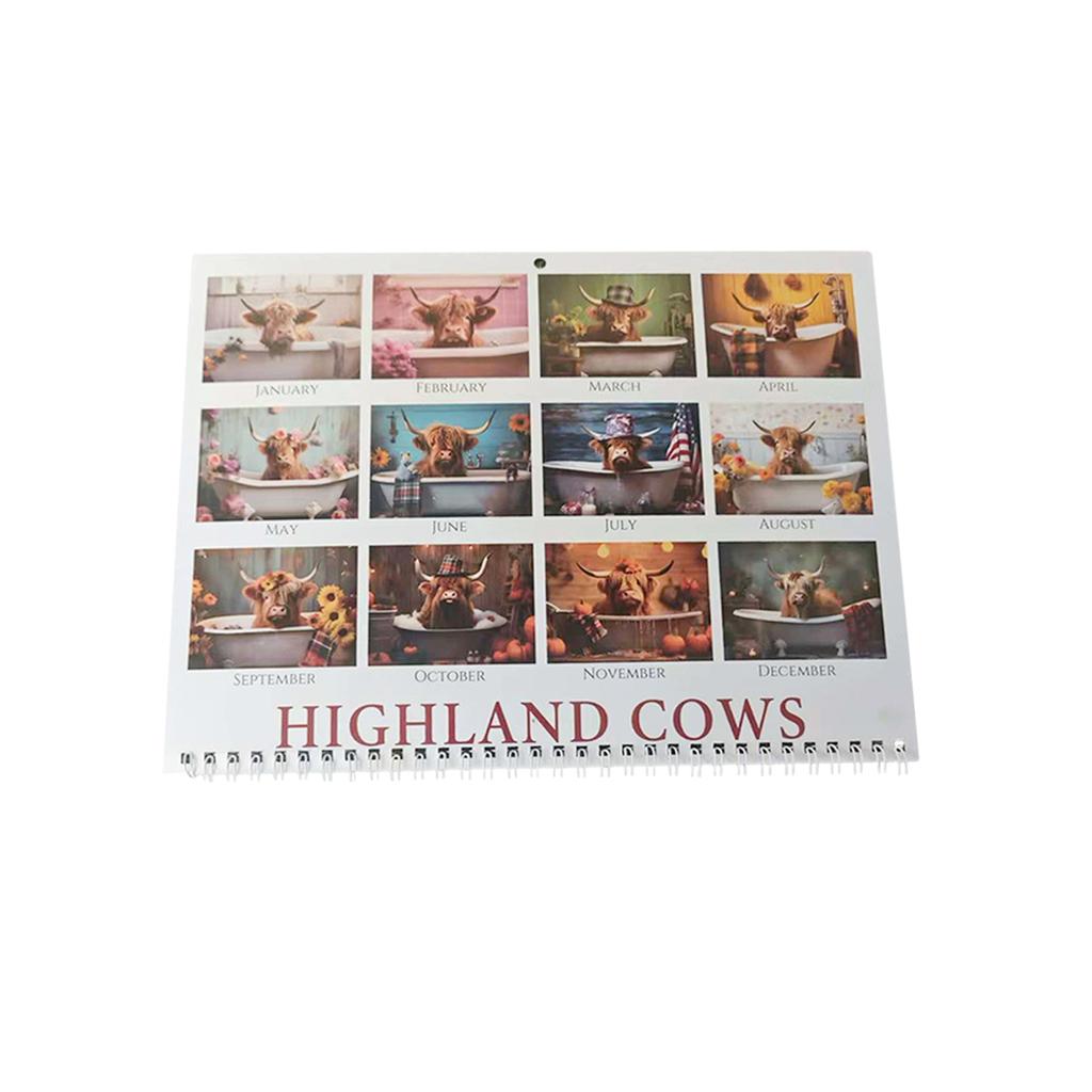 Highlands Cow Calendar 2026 Monthly Planner, 12 Month Wall Calendar,tub Cow 2026 Wall Calendar For Animals Lovers