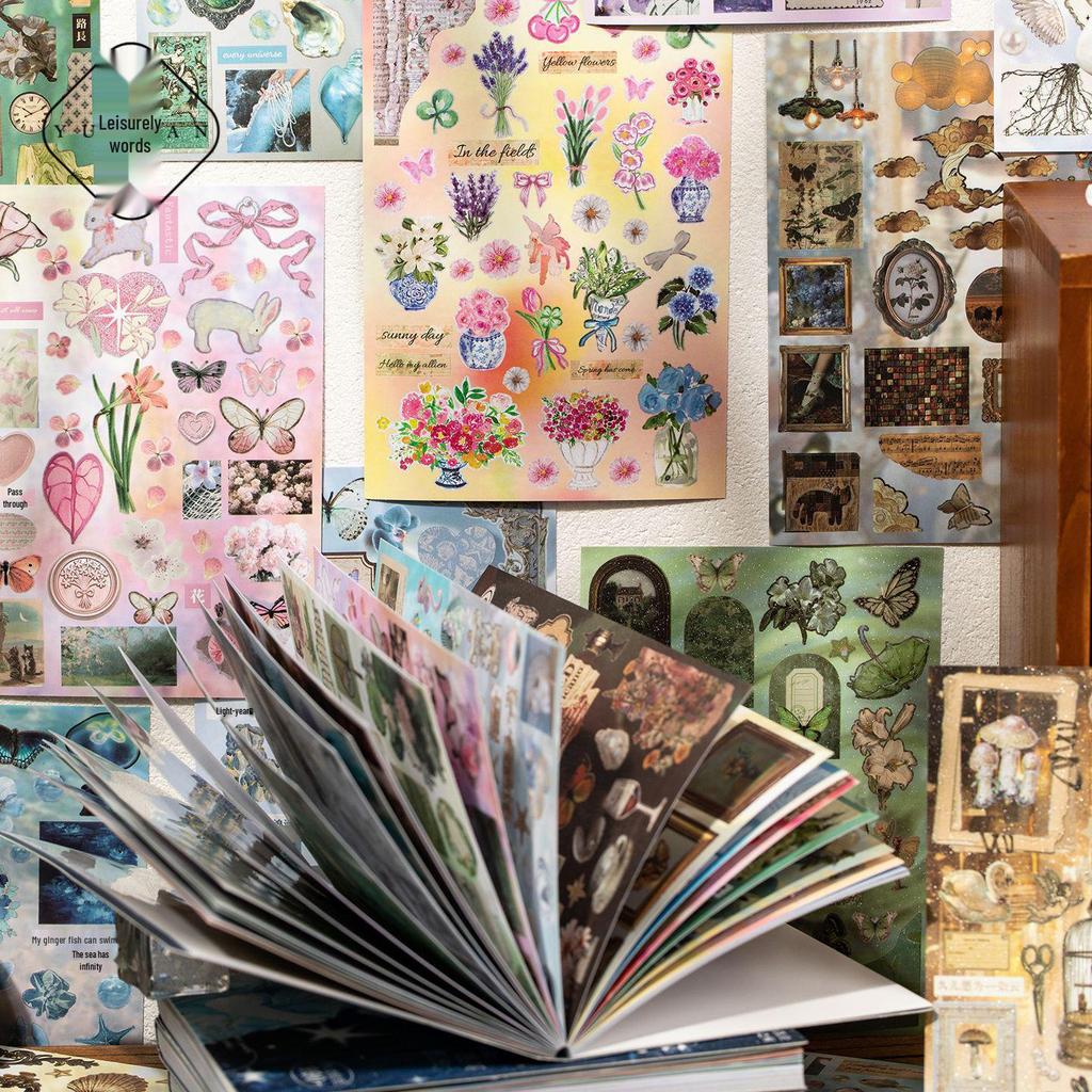 Yu Xian Style Rétro Poupée Kokeshi Livre d'Autocollants Décoratifs DIY pour Étudiants