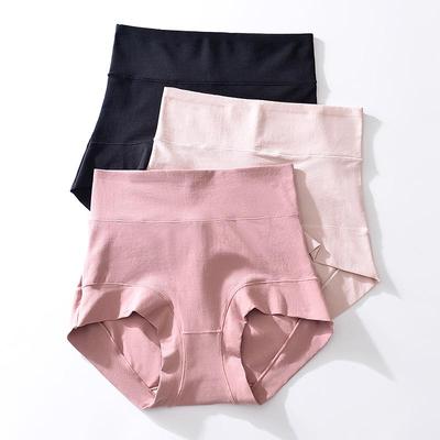 60er-Pack gekämmte Baumwolle High-Waist Übergröße Damen Antibakteriell Atmungsaktiv Bauchkontrollslips