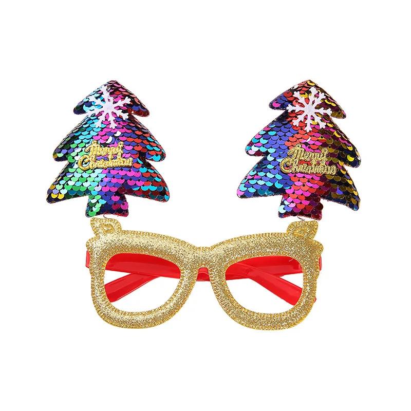 Christmas Cute Style Funny Christmas Glasses Cartoon Santa Claus Xmas Tree Elk Party Merry Chrismas Decor Suitable for Parties