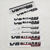 2pcs 3D ABS Vent Fender Trim Emblem Blade V8 BITURBO 4MATIC Logo Car Sticker Fender Badge For Mercedes Benz E300 E400 E53S E63S
