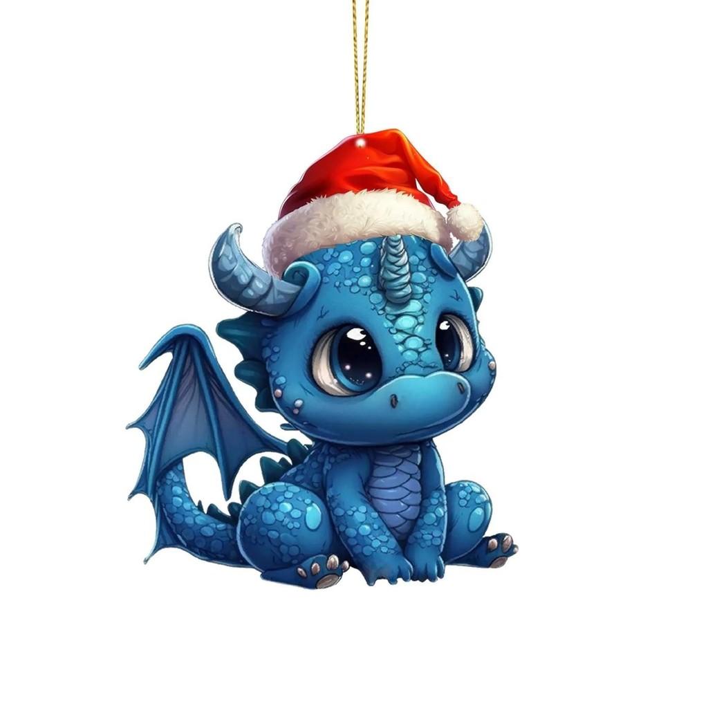 Charming Cartoon Christmas Dragon Car Decor Bright Festive Hanging Ornament Homes For