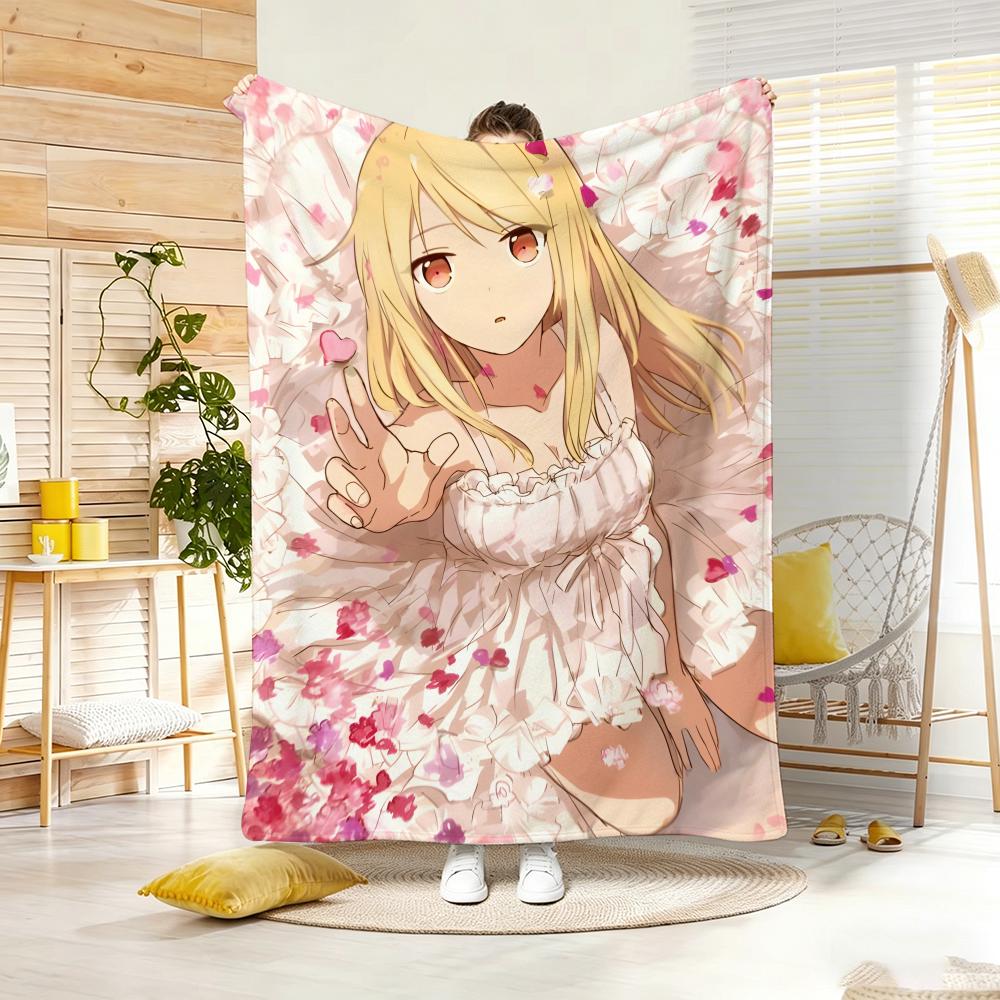 Anime Character MMashiroS ShiinaS Throw Soft Warm Throw Blanket for Bedroom Living Room Bed Travel Camping Picnic Gift