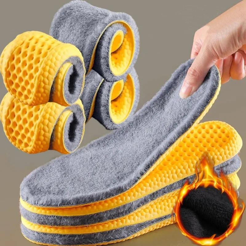 2026 Soft Cashmere Snow Boots Insoles Winter Warm Plush Insoles Women Men Thicken Thermal Shoe Pads Self Heated Sports Inserts