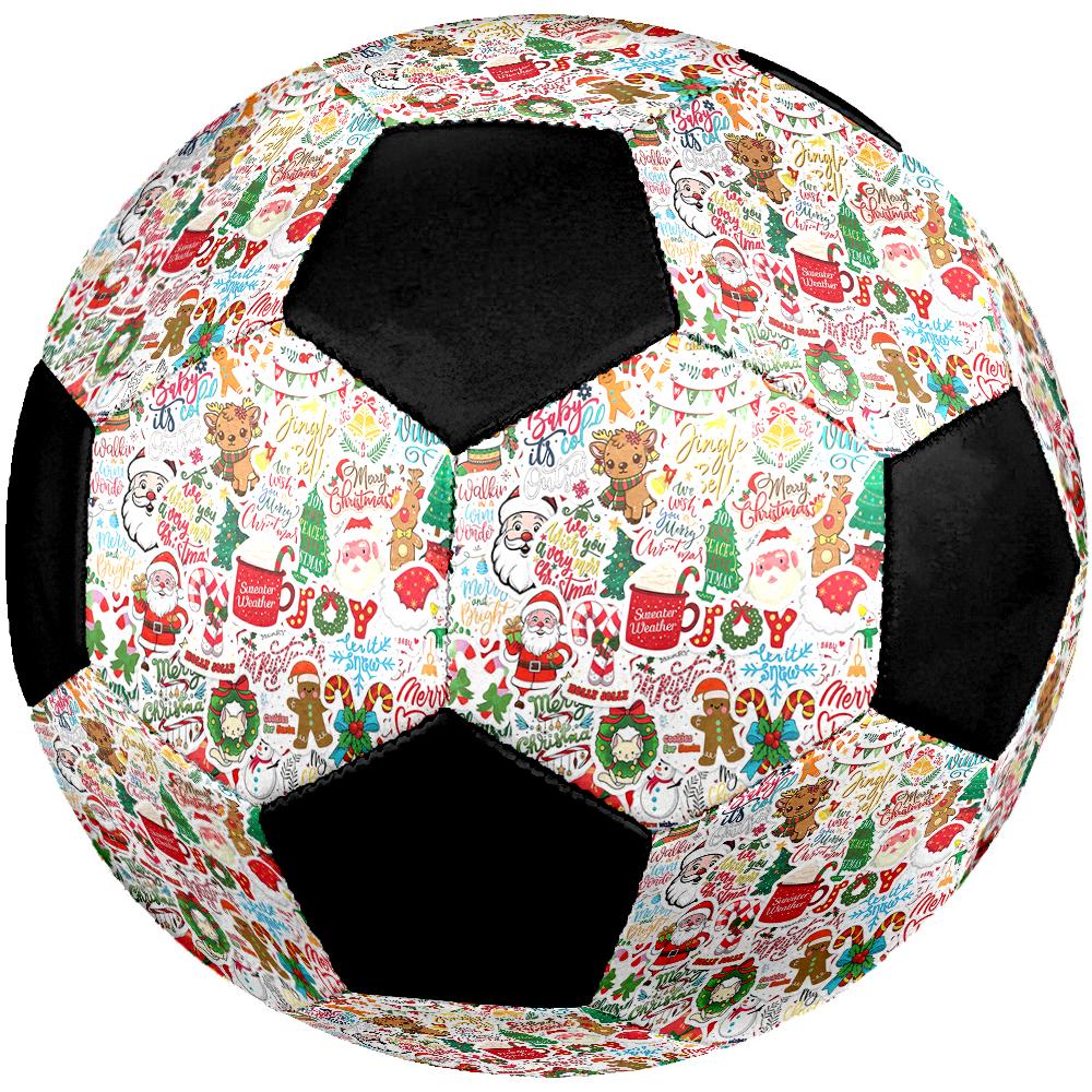 Pallone da Calcio a Tema Natalizio Misura 5, Adatto sia per Partite Indoor che Outdoor, un Regalo Adatto a Tutti.