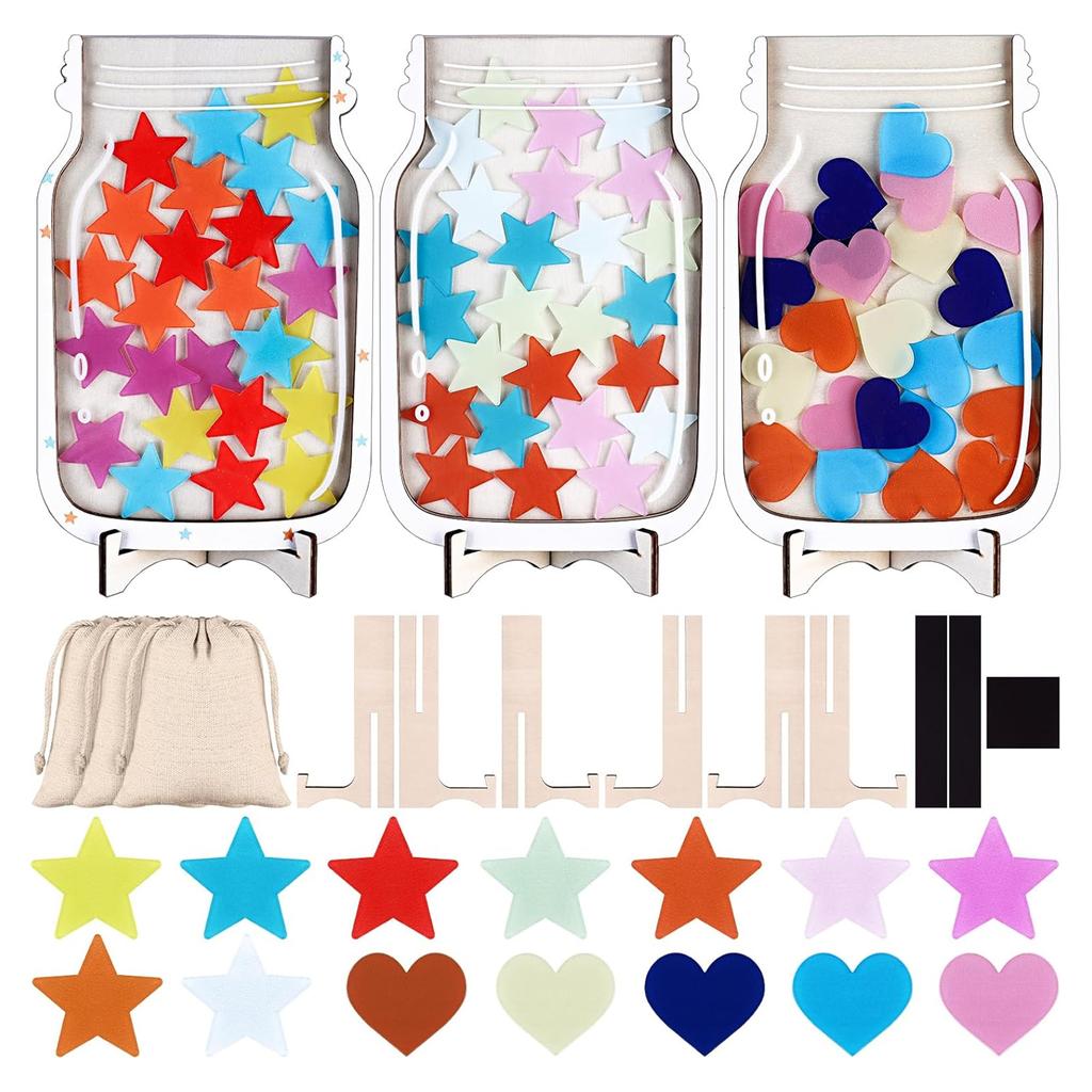 3 Pcs Magnetic Reward Jars, Reward Jars For Kids, Reward Jar Magnetic, Classroom Reward Jar, Star Jar Reward System For Classroo