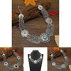 Ethnic Style Simulation Gemstone Decoration Hollow Design Women Metal Necklace For Special Occasion