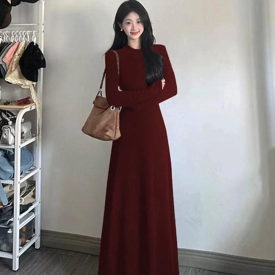 

Ankara Red Velvet Slim Long Dress for Women M (80-95 lbs)