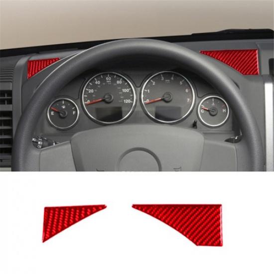 For Jeep Liberty Red Carbon Fiber Interior Above Speedometer Accent Cover Trim