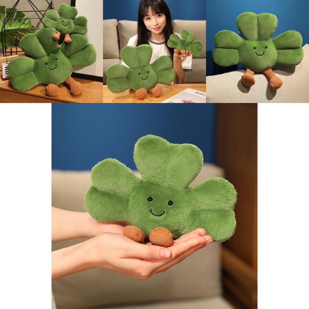 Plush Lucky Clover Plant Toy With Soft Pp Cotton For Home Decor And Gift