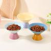 Color-Blocked Ceramic Pet Bowl Elevated Cat Bowl Protects Cervical Vertebrae Pet Supplies