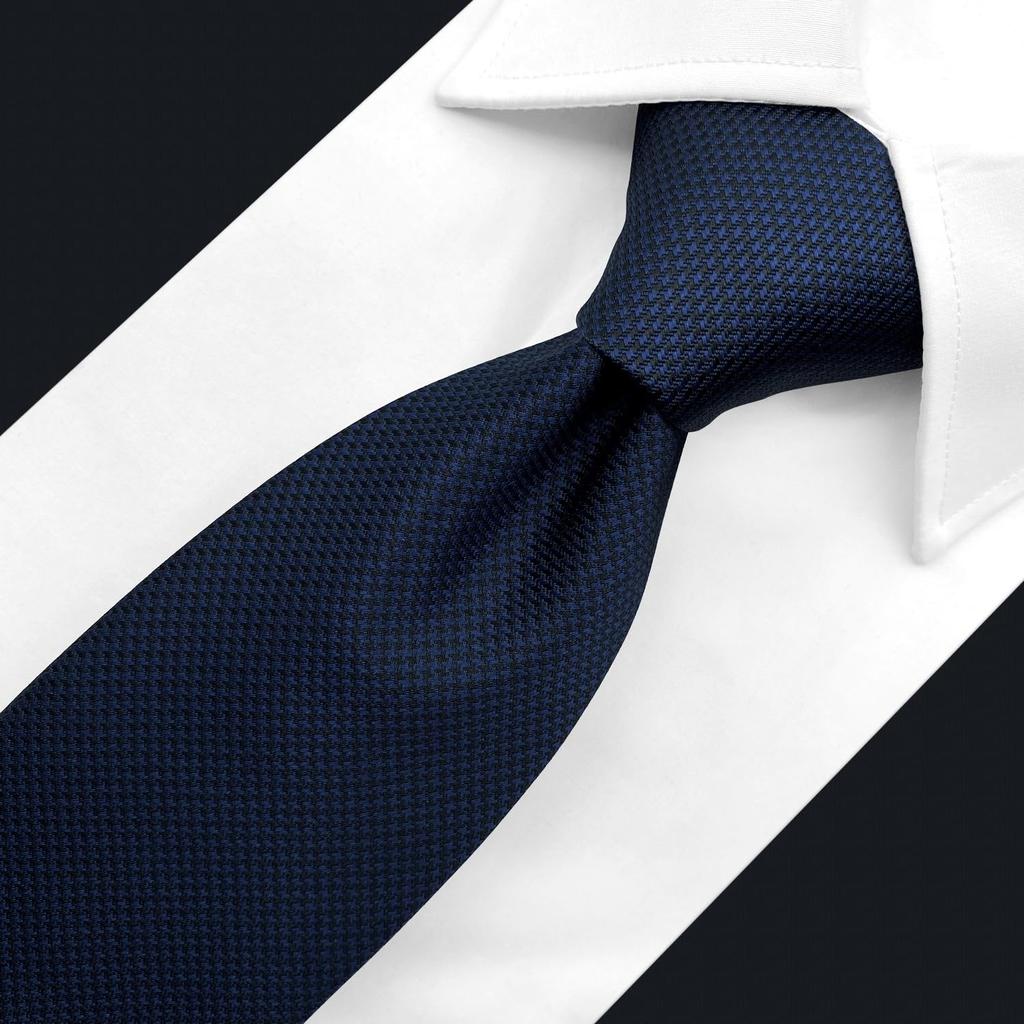 [S&W SHLAX&WING] Men's Long Narrow Plain Blue Silk Business Necktie