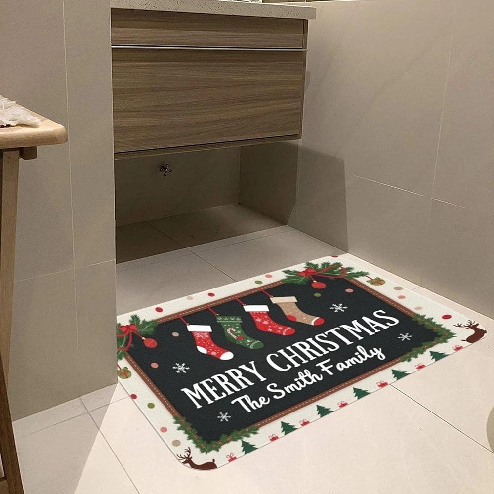 1pc Christmas Decorative Doormat for Door , Holiday Indoor and Outdoor Rear Front Door Welcome Mat Winter Door Mat.