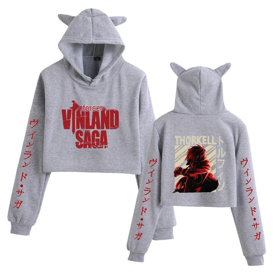 VINLAND SAGA: Thorfinn Women's Cat Ear Cropped Hoodie