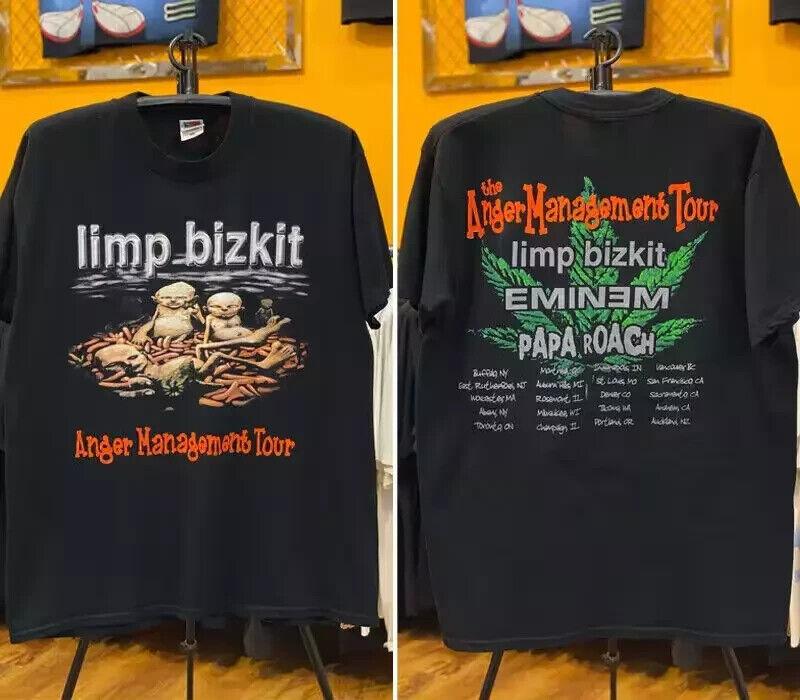 Unisex shirt Cotton Oversize Large Size Limp Bizkit The anger Management Tour Shirt Xmas 2024