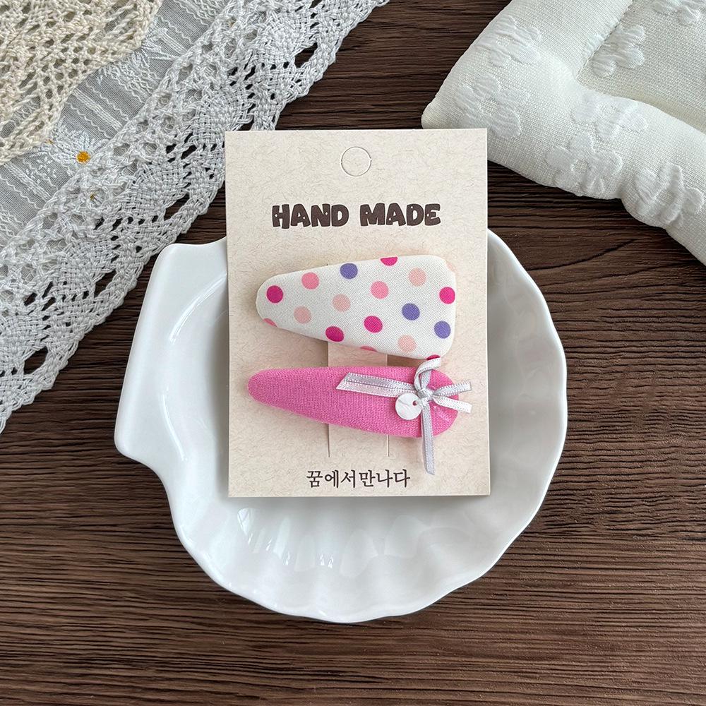 Children's Heart Floral Oval Hair Clip - Sweet Girls' Bow Hairpin