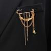 Spilla con Catena a Nappa in Metallo CCB alla Moda per Donna Gotica Colore Argento Irregolare Fatta a Mano con Catena di Perline Spilla Gioiello Accessorio