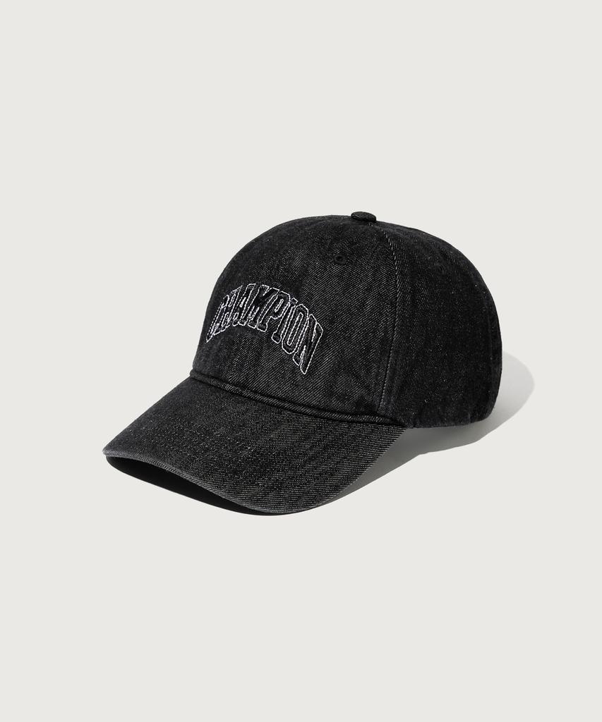 CHAMPION Arch Logo Ball Cap Denim Black
