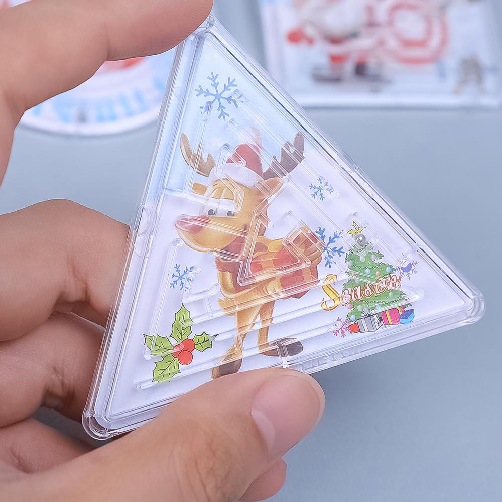 Dětské vánoční téma chodící korálkové bludiště hračky kreslený los Santa vzor trénink koordinace ruka-oko puzzle hračka vánoční dárky